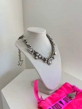 Rodrigo Otazu Asymmetrical Hand Soldered Crystal & Silver Necklace